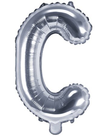 Bokstav C/ Folie ballong i Silver färg/ 41 cm