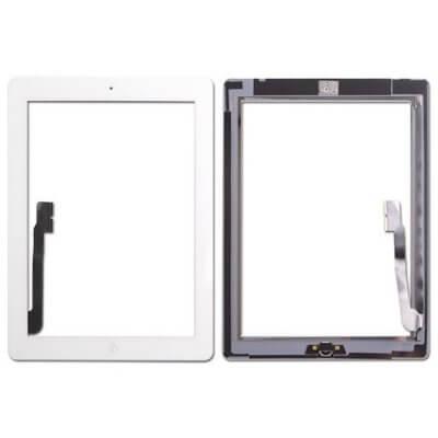 iPad 3/4 Touch Glas med hemknapp - Vit