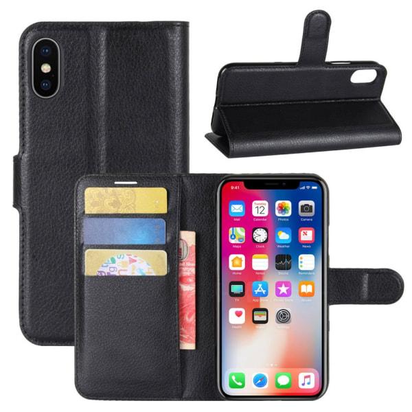 Iphone X/XS plånboksfodral - Magnetisk lås skal - Svart