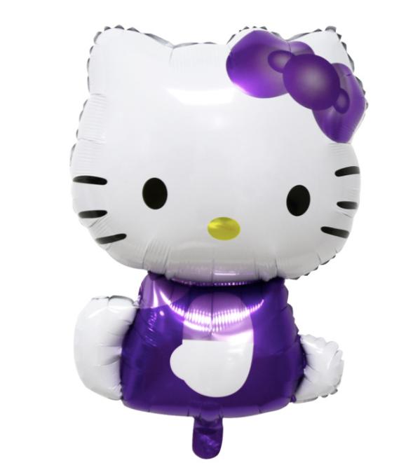 76 cm Hello Kitty klädd i lila folieballong (YC27)